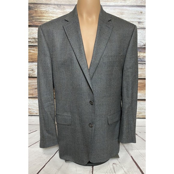 Lauren Ralph Lauren Mens Gray Size 42 RTwo-Button Blazer Jacket 100% Wool - Picture 9 of 9